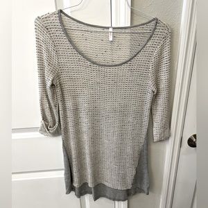 Gray maternity 3/4 length thin sweater. Size SMALL